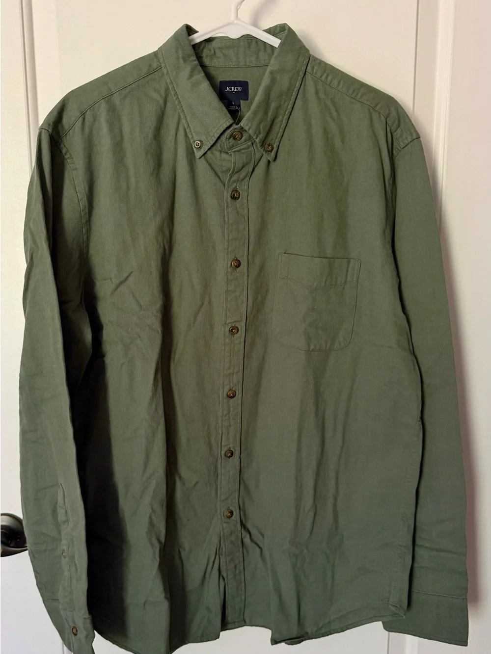 NEW LOT OF 2 J. Crew Men's Button-Down Shirts in Tan and Green Large